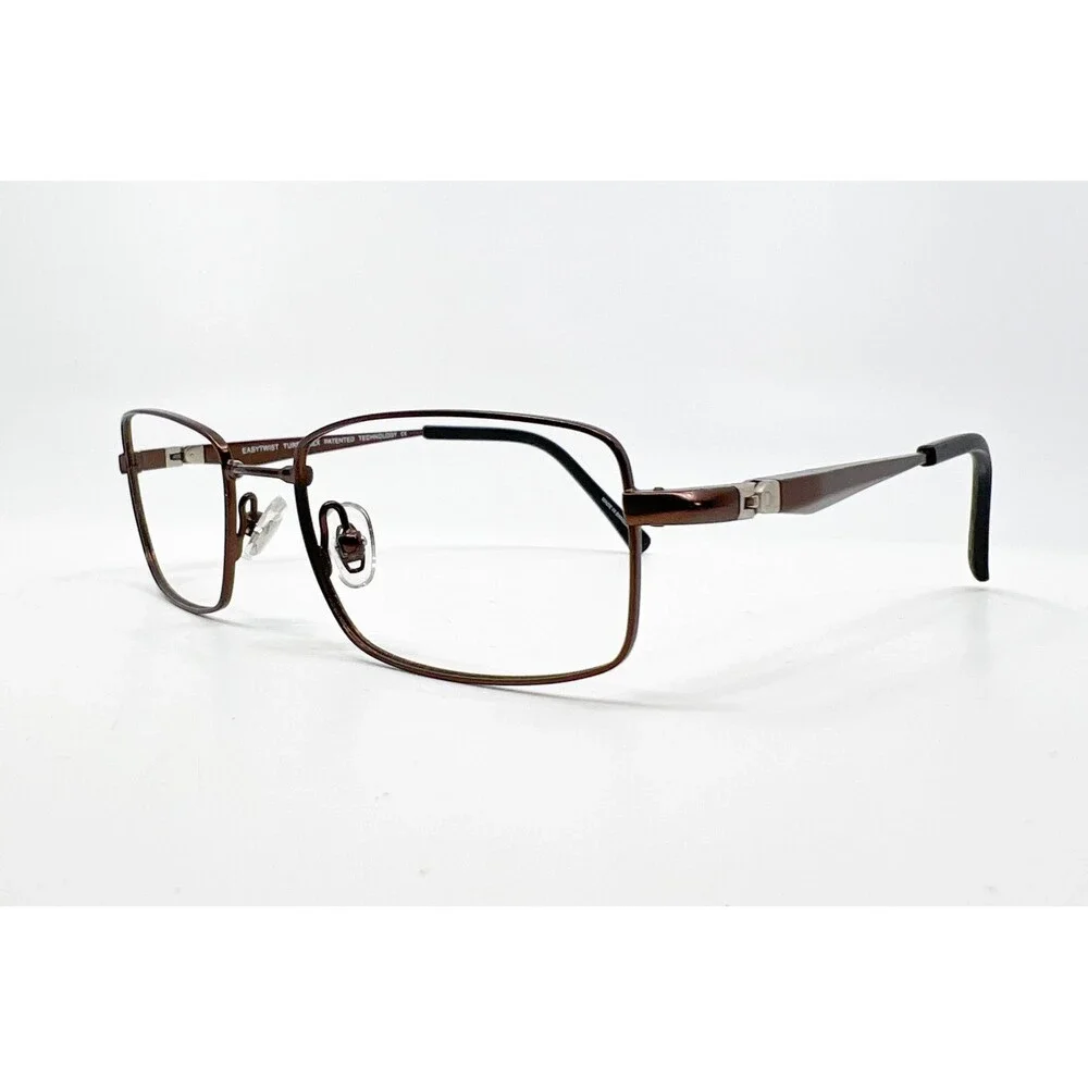 EasyTwist Eyeglasses Unisex Brown ET960 Turboflex Rectangular 49-17-130